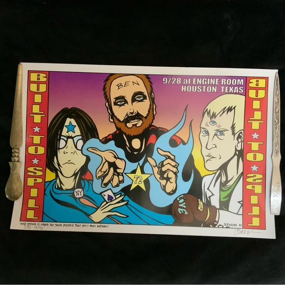 2001 BUILT TO SPILL Concert Poster JERMAINE ROGERS  2001 Offset Collection - Picture 1 of 7